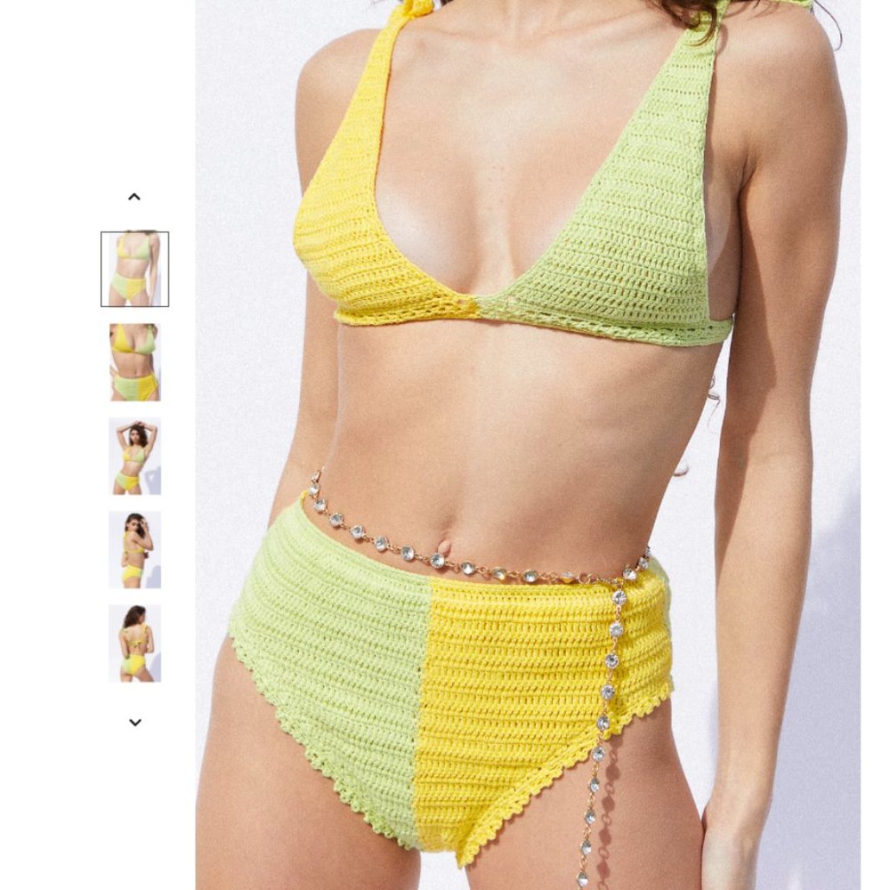 New Maiyo Iris crochet bikini in green yellow